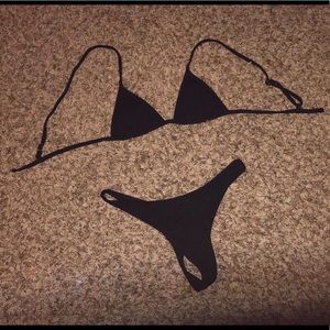 Two piece black bikini